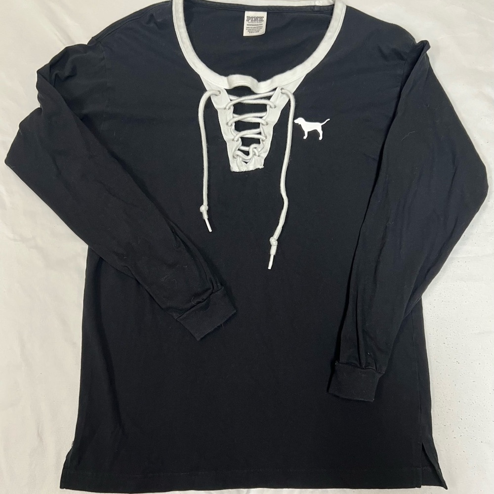 PINK Victoria's Secret Black Long Sleeve Tee